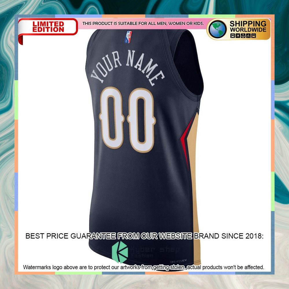 New Orleans Pelicans Nike 2021-22 Diamond Custom Navy Basketball Jersey 6 New Orleans Pelicans Nike 2021-22 Diamond Custom Navy Basketball Jersey word2