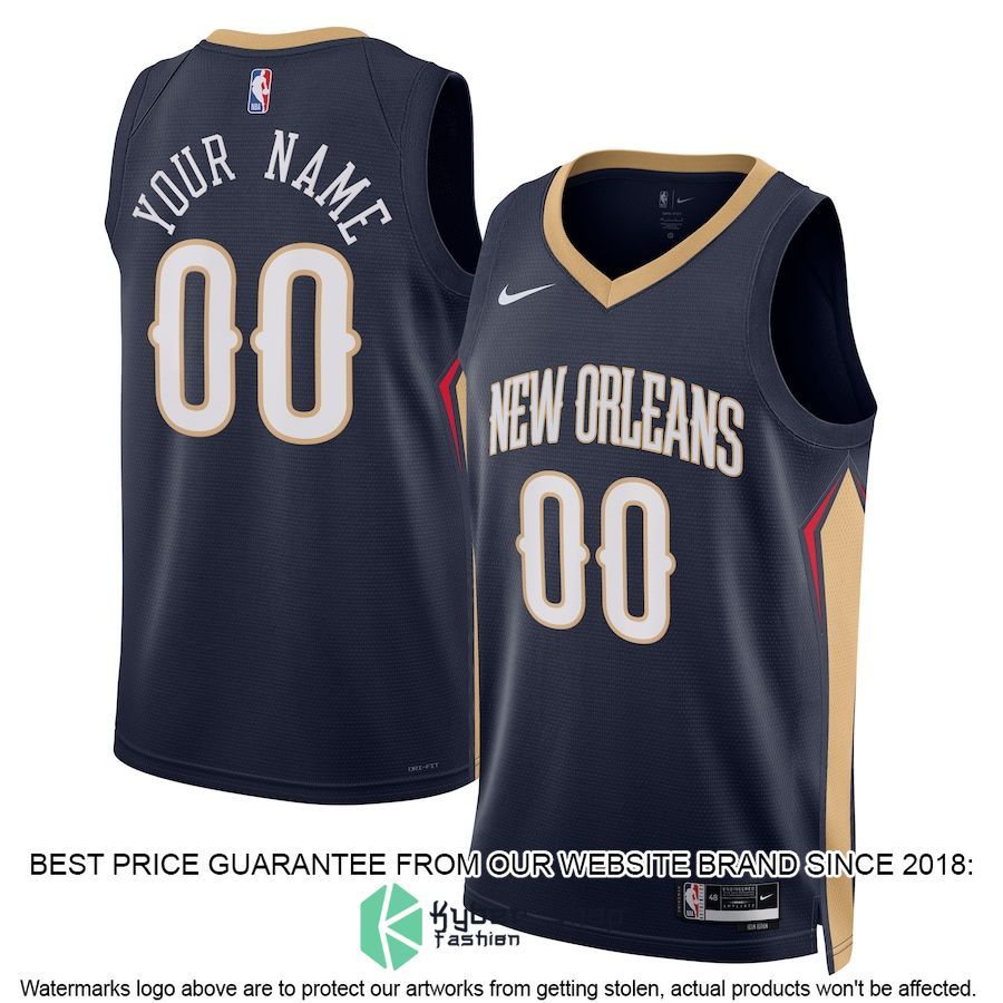 New Orleans Pelicans Nike Unisex 2022-23 Custom Navy Basketball Jersey