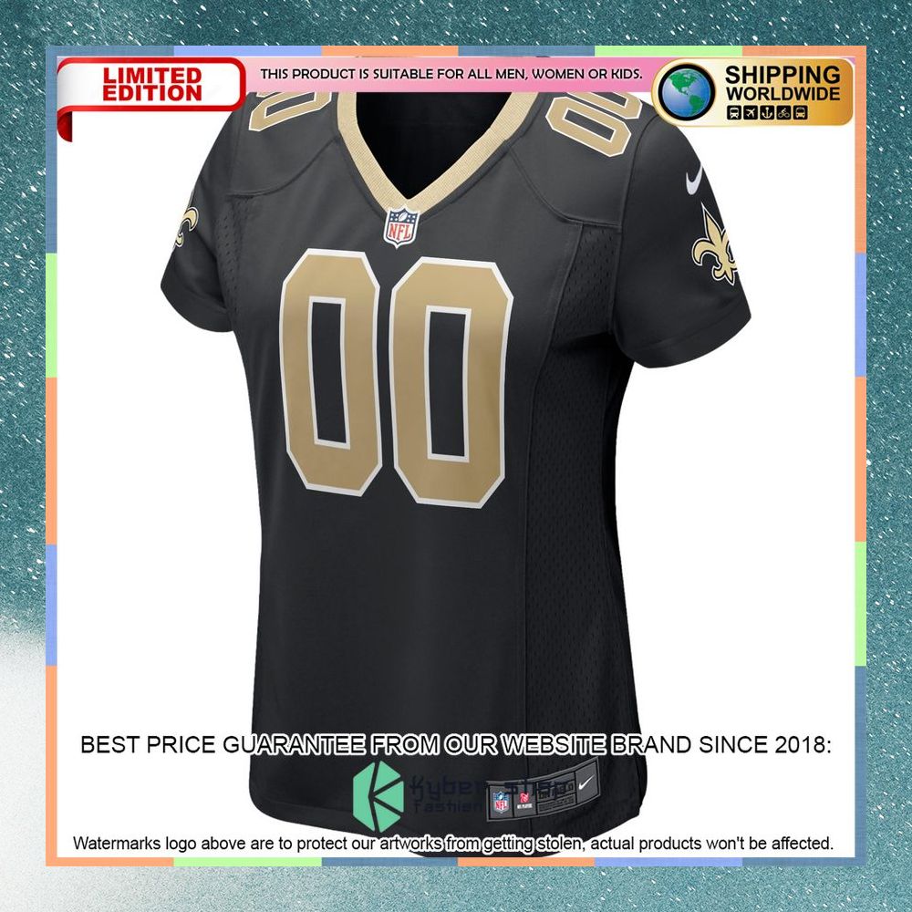 New Orleans Saints Women's Custom Black Football Jersey 6 New Orleans Saints Women's Custom Black Football Jersey word2