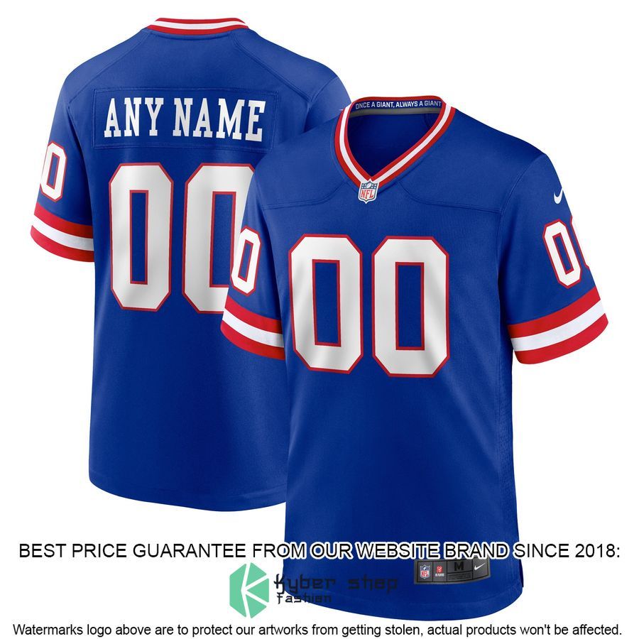 New York Giants Classic Custom Royal Football Jersey