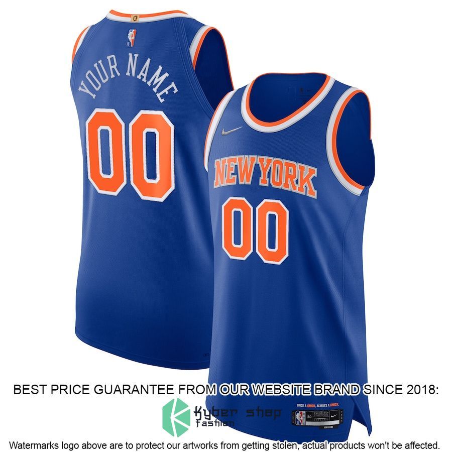 New York Knicks Custom Blue Basketball Jersey