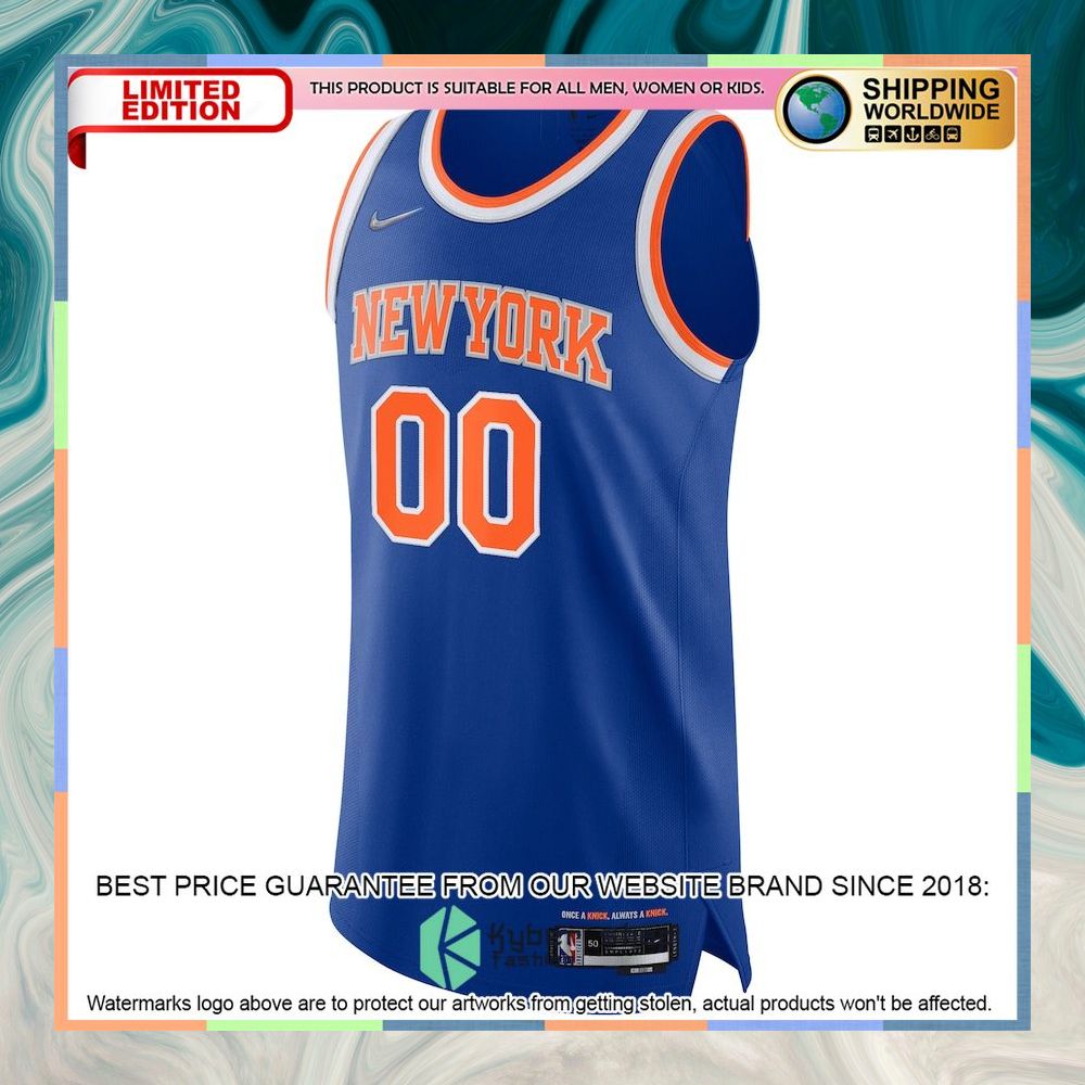 New York Knicks Custom Blue Basketball Jersey 5 New York Knicks Custom Blue Basketball Jersey word3