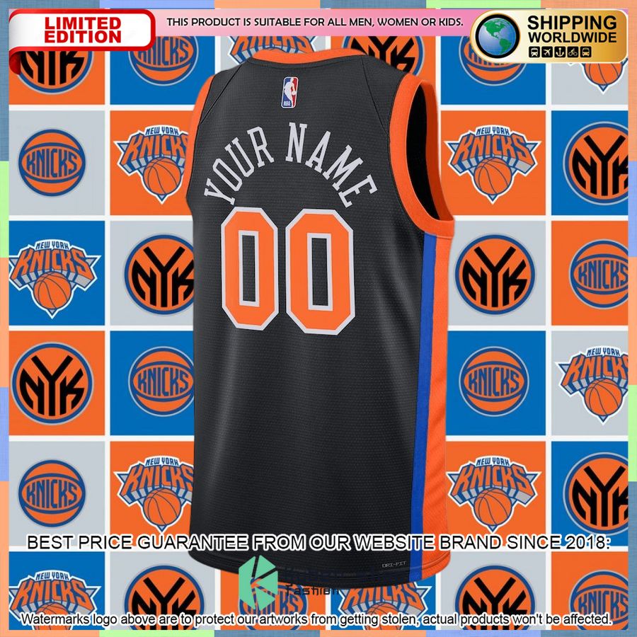 New York Knicks Nike 2022-23 Custom Black Basketball Jersey 6 New York Knicks Nike 2022-23 Custom Black Basketball Jersey word3