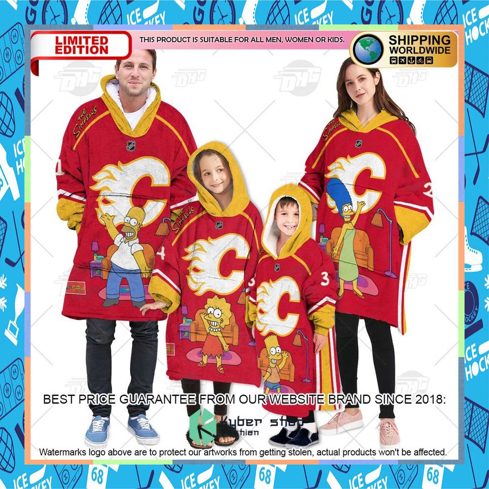 NHL Calgary Flames The Simpsons CUSTOM Oodie Blanket Hoodie 7 NHL Calgary Flames The Simpsons CUSTOM Oodie Blanket Hoodie word2