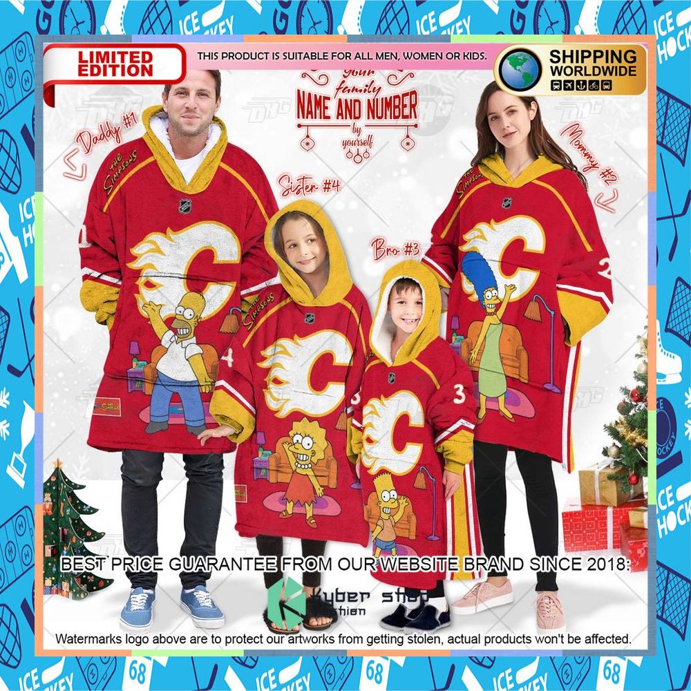 NHL Calgary Flames The Simpsons CUSTOM Oodie Blanket Hoodie 8 NHL Calgary Flames The Simpsons CUSTOM Oodie Blanket Hoodie word2