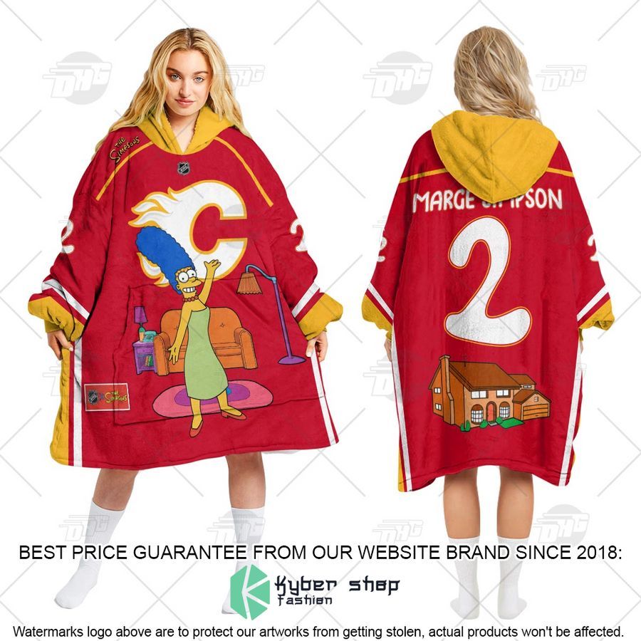 NHL Calgary Flames The Simpsons CUSTOM Oodie Blanket Hoodie 4 NHL Calgary Flames The Simpsons CUSTOM Oodie Blanket Hoodie word2