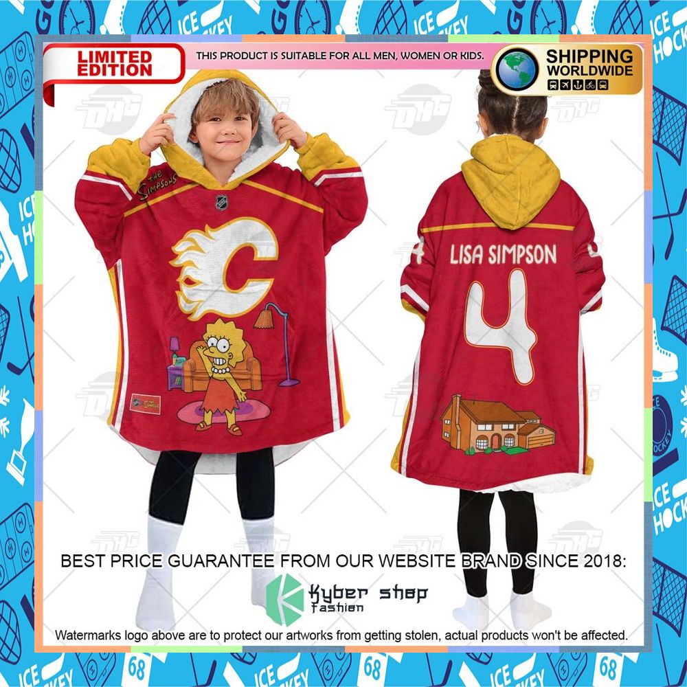 NHL Calgary Flames The Simpsons CUSTOM Oodie Blanket Hoodie 12 NHL Calgary Flames The Simpsons CUSTOM Oodie Blanket Hoodie word2