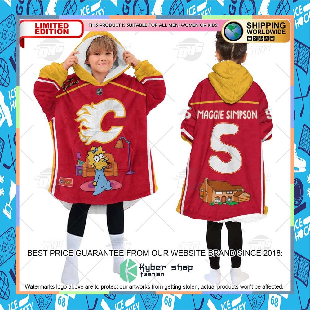 NHL Calgary Flames The Simpsons CUSTOM Oodie Blanket Hoodie 13 NHL Calgary Flames The Simpsons CUSTOM Oodie Blanket Hoodie word2