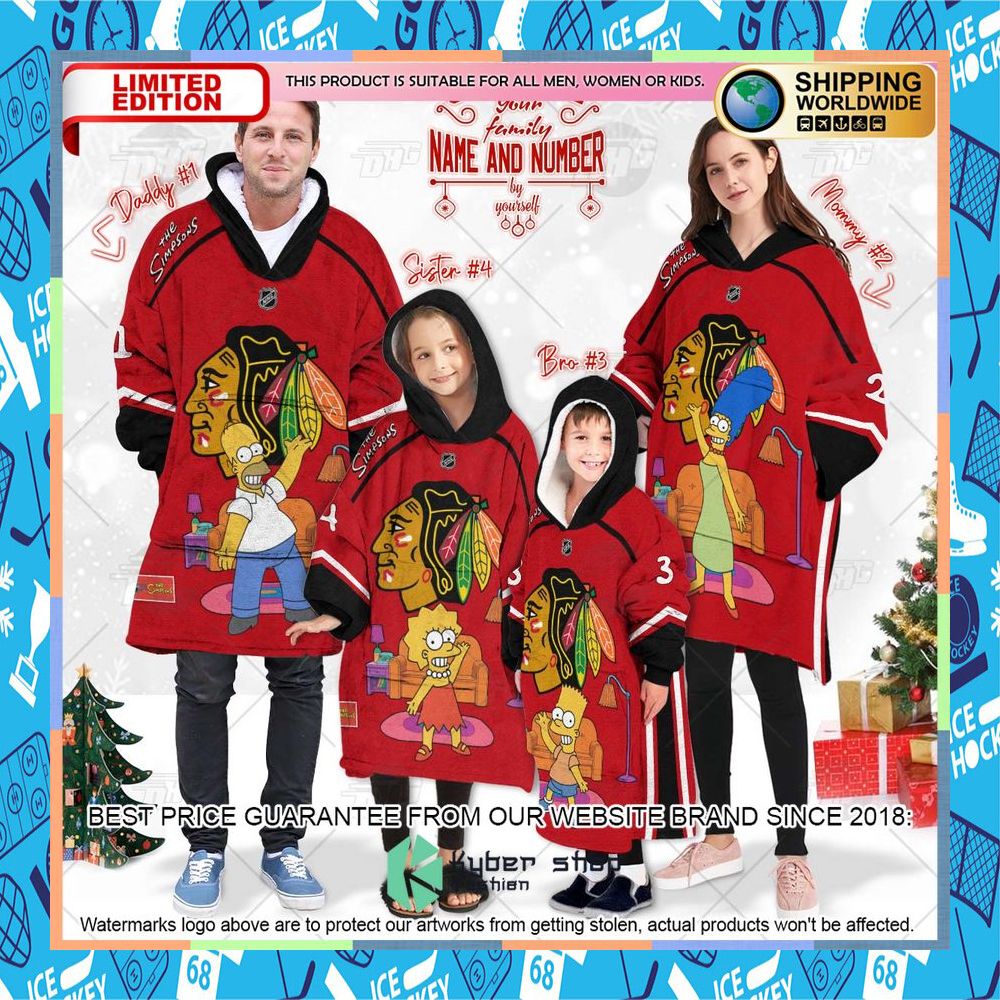 NHL Chicago Blackhawks The Simpsons CUSTOM Oodie Blanket Hoodie 8 NHL Chicago Blackhawks The Simpsons CUSTOM Oodie Blanket Hoodie word3