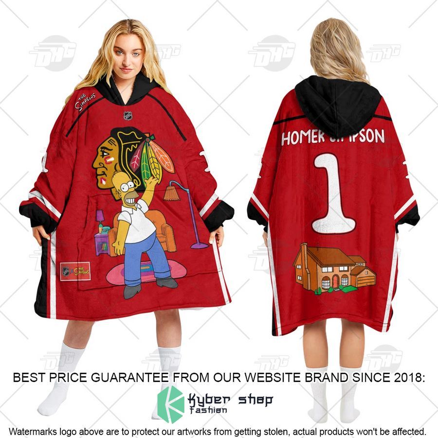 NHL Chicago Blackhawks The Simpsons CUSTOM Oodie Blanket Hoodie 3 NHL Chicago Blackhawks The Simpsons CUSTOM Oodie Blanket Hoodie word3