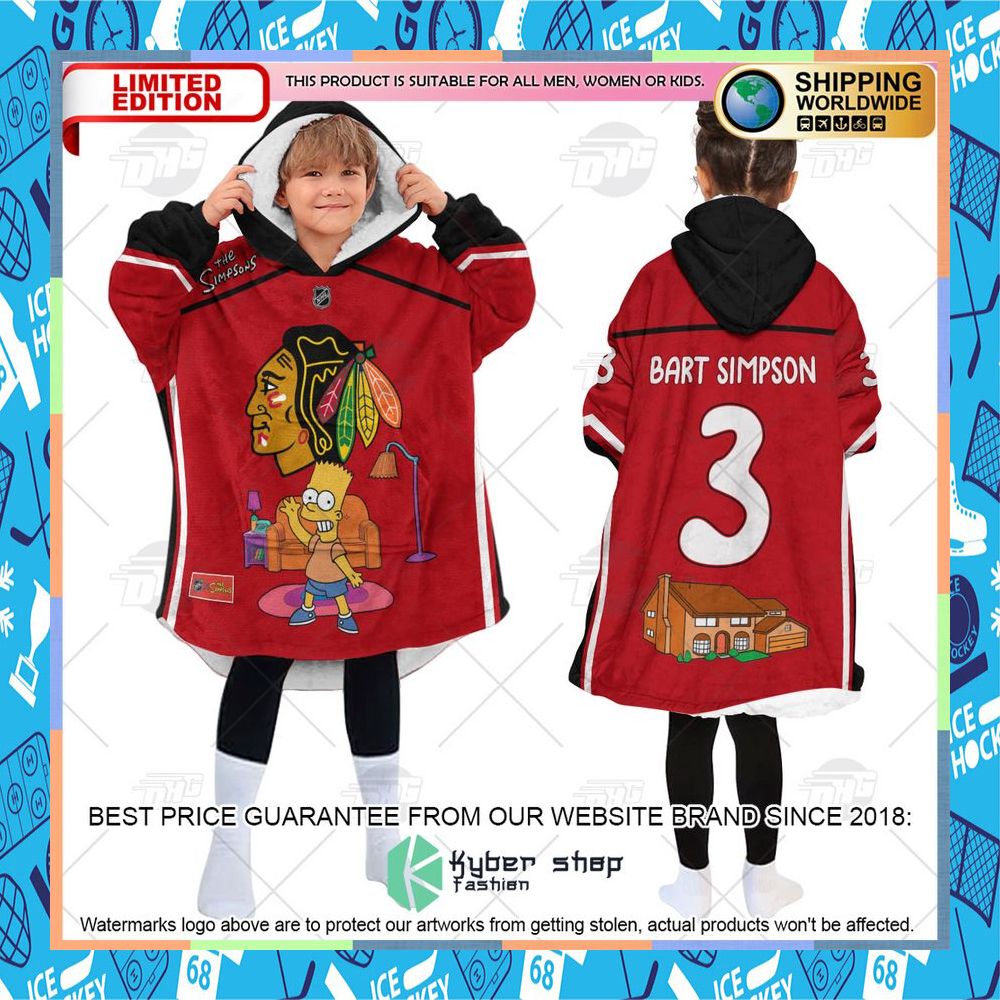 NHL Chicago Blackhawks The Simpsons CUSTOM Oodie Blanket Hoodie 11 NHL Chicago Blackhawks The Simpsons CUSTOM Oodie Blanket Hoodie word3