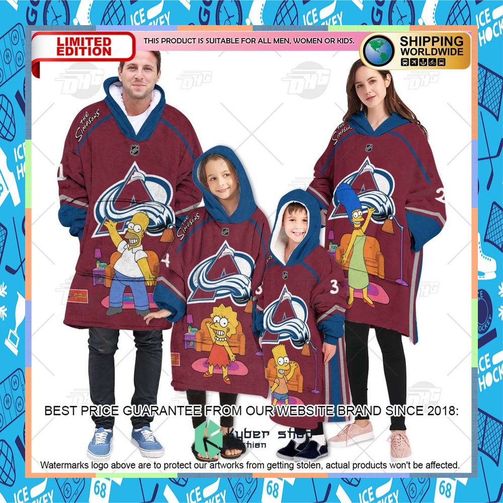 NHL Colorado Avalanche The Simpsons CUSTOM Oodie Blanket Hoodie 7 NHL Colorado Avalanche The Simpsons CUSTOM Oodie Blanket Hoodie word3