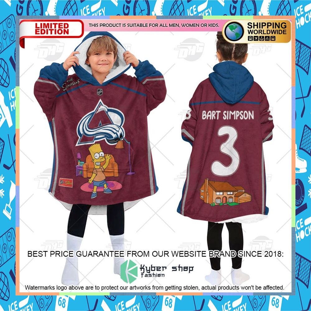 NHL Colorado Avalanche The Simpsons CUSTOM Oodie Blanket Hoodie 11 NHL Colorado Avalanche The Simpsons CUSTOM Oodie Blanket Hoodie word3