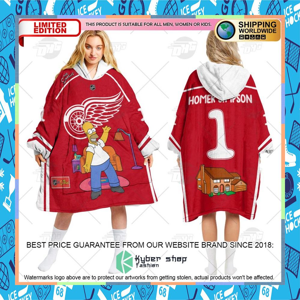 NHL Detroit Red Wings The Simpsons CUSTOM Oodie Blanket Hoodie 9 NHL Detroit Red Wings The Simpsons CUSTOM Oodie Blanket Hoodie word2