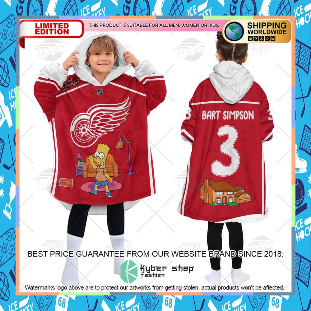 NHL Detroit Red Wings The Simpsons CUSTOM Oodie Blanket Hoodie 11 NHL Detroit Red Wings The Simpsons CUSTOM Oodie Blanket Hoodie word2