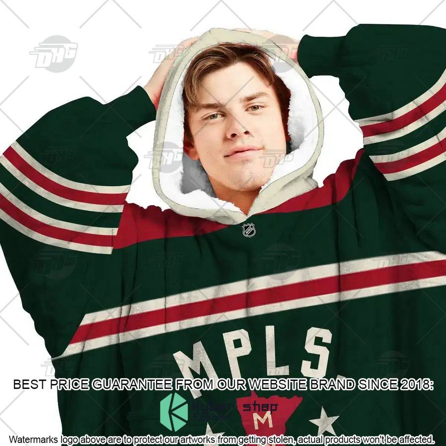 NHL Minnesota Wild Oodie green CUSTOM Oodie Blanket Hoodie 5 NHL Minnesota Wild Oodie green CUSTOM Oodie Blanket Hoodie word1