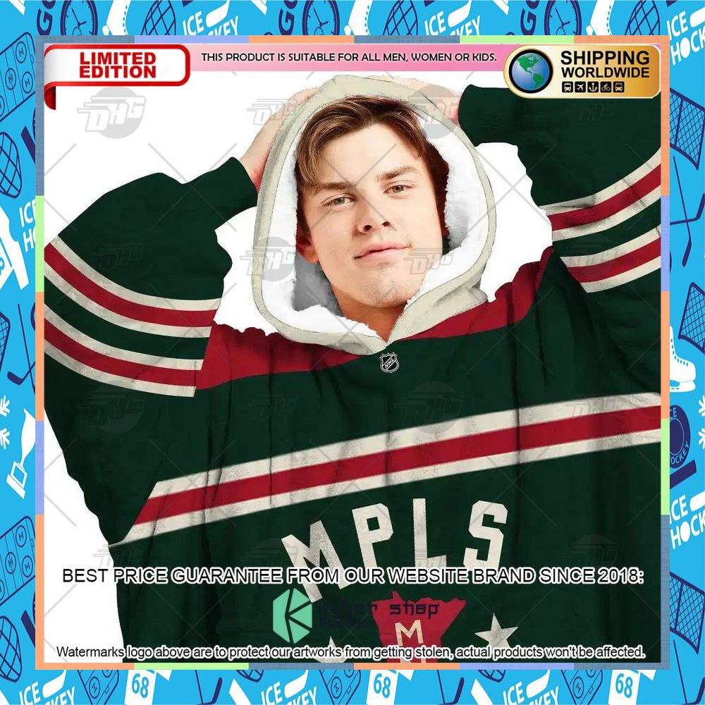 NHL Minnesota Wild Oodie green CUSTOM Oodie Blanket Hoodie 12 NHL Minnesota Wild Oodie green CUSTOM Oodie Blanket Hoodie word1