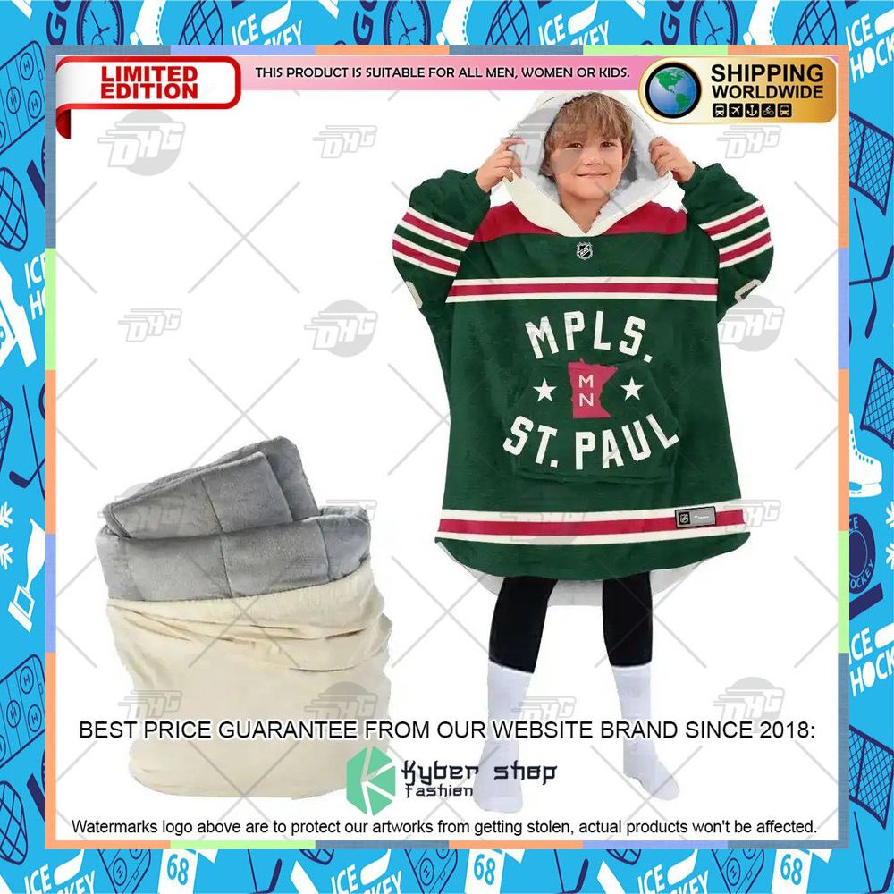 NHL Minnesota Wild Oodie green CUSTOM Oodie Blanket Hoodie 13 NHL Minnesota Wild Oodie green CUSTOM Oodie Blanket Hoodie word1