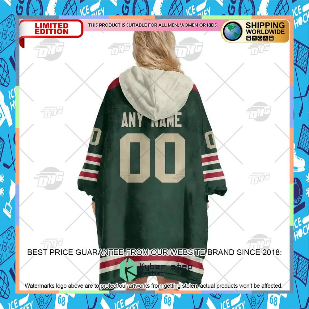 NHL Minnesota Wild Oodie green CUSTOM Oodie Blanket Hoodie 14 NHL Minnesota Wild Oodie green CUSTOM Oodie Blanket Hoodie word1