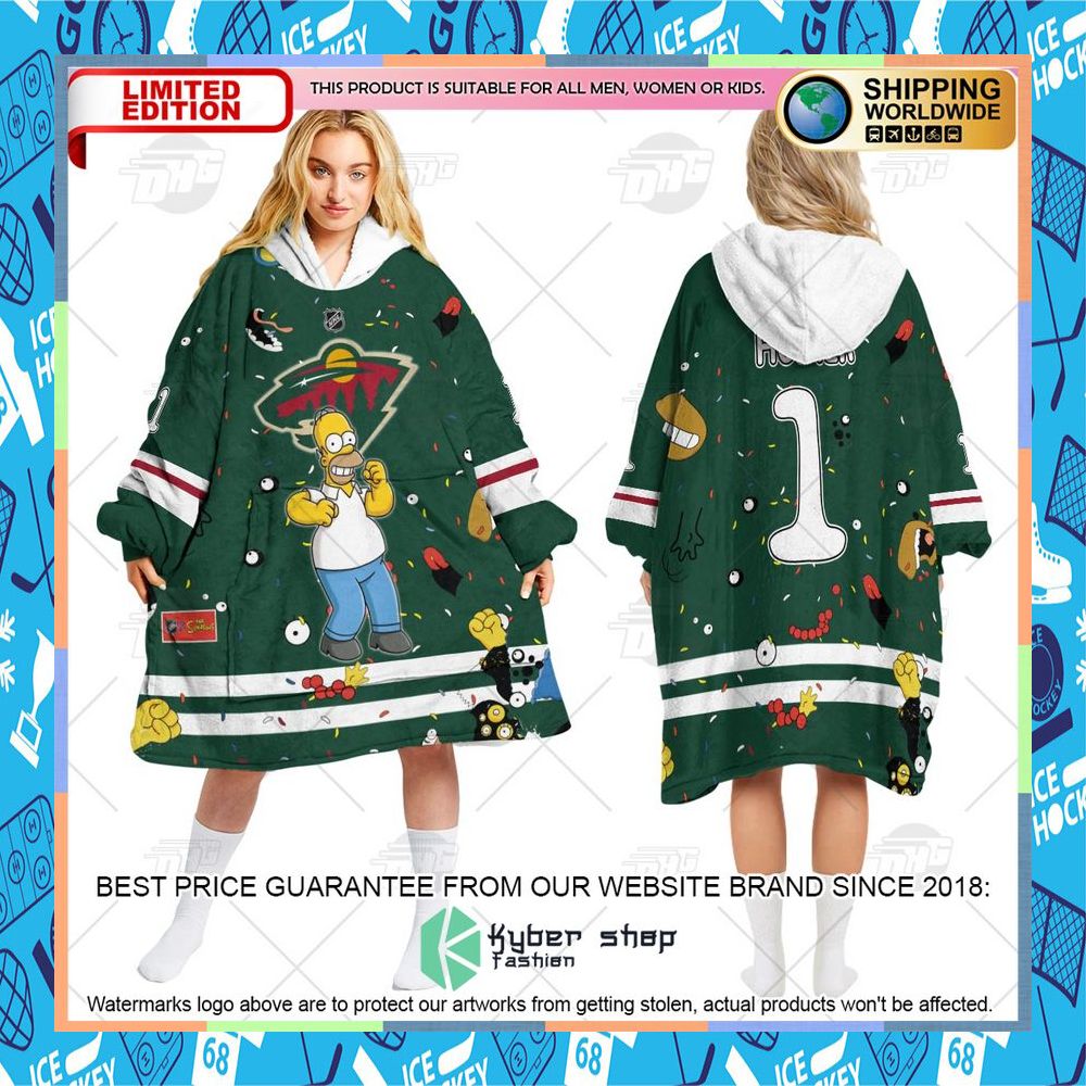 NHL Minnesota Wild The Simpsons CUSTOM Oodie Blanket Hoodie 9 NHL Minnesota Wild The Simpsons CUSTOM Oodie Blanket Hoodie word1