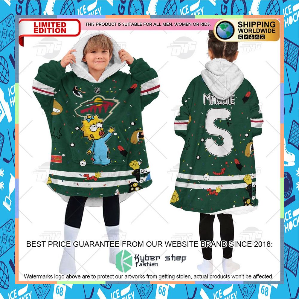 NHL Minnesota Wild The Simpsons CUSTOM Oodie Blanket Hoodie 13 NHL Minnesota Wild The Simpsons CUSTOM Oodie Blanket Hoodie word1