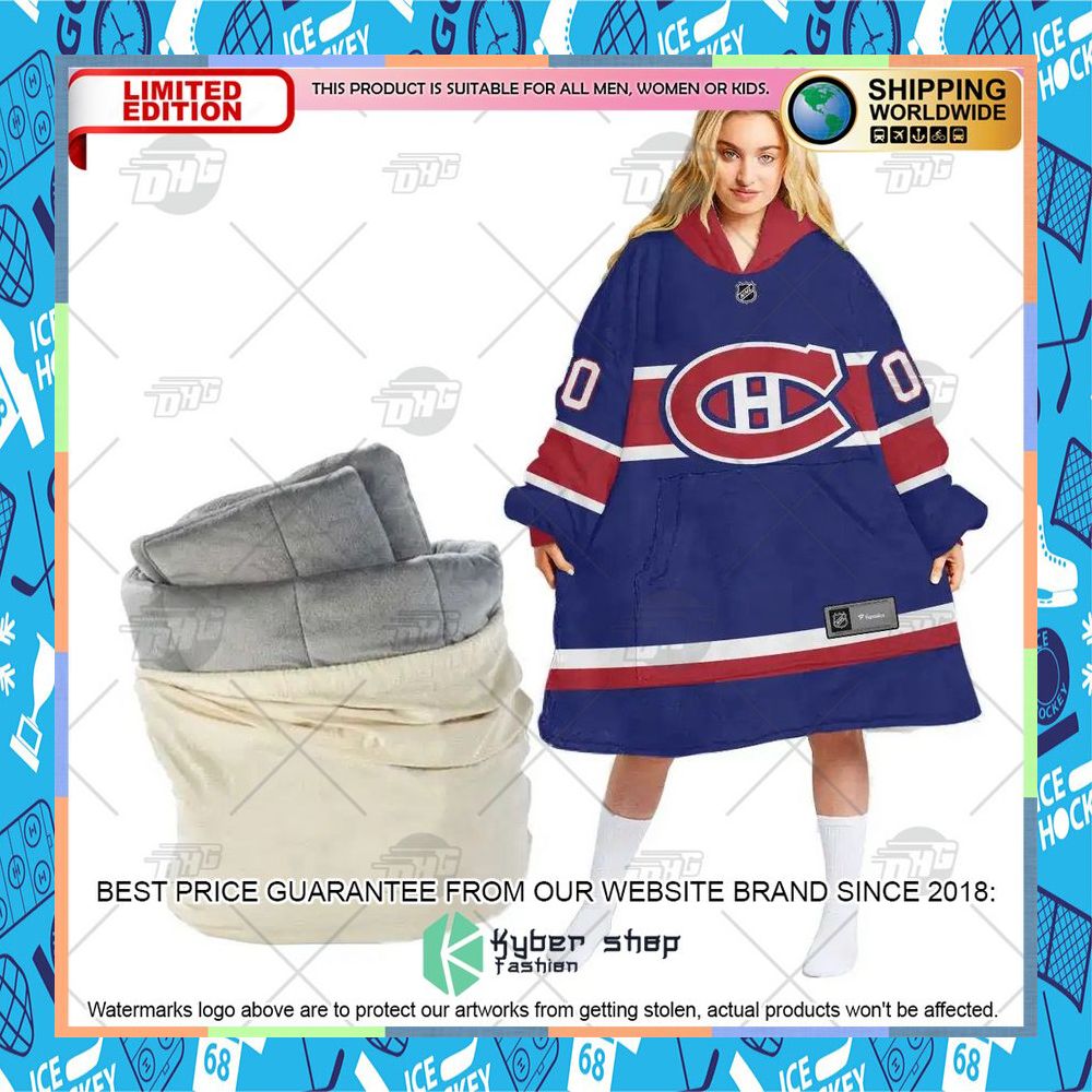 NHL Montreal Canadiens blue CUSTOM Oodie Blanket Hoodie 11 NHL Montreal Canadiens blue CUSTOM Oodie Blanket Hoodie word2