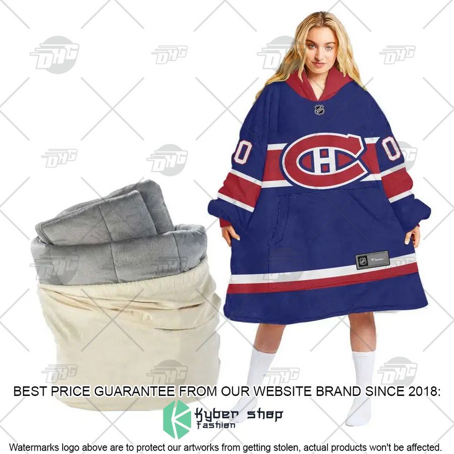 NHL Montreal Canadiens blue CUSTOM Oodie Blanket Hoodie 4 NHL Montreal Canadiens blue CUSTOM Oodie Blanket Hoodie word2