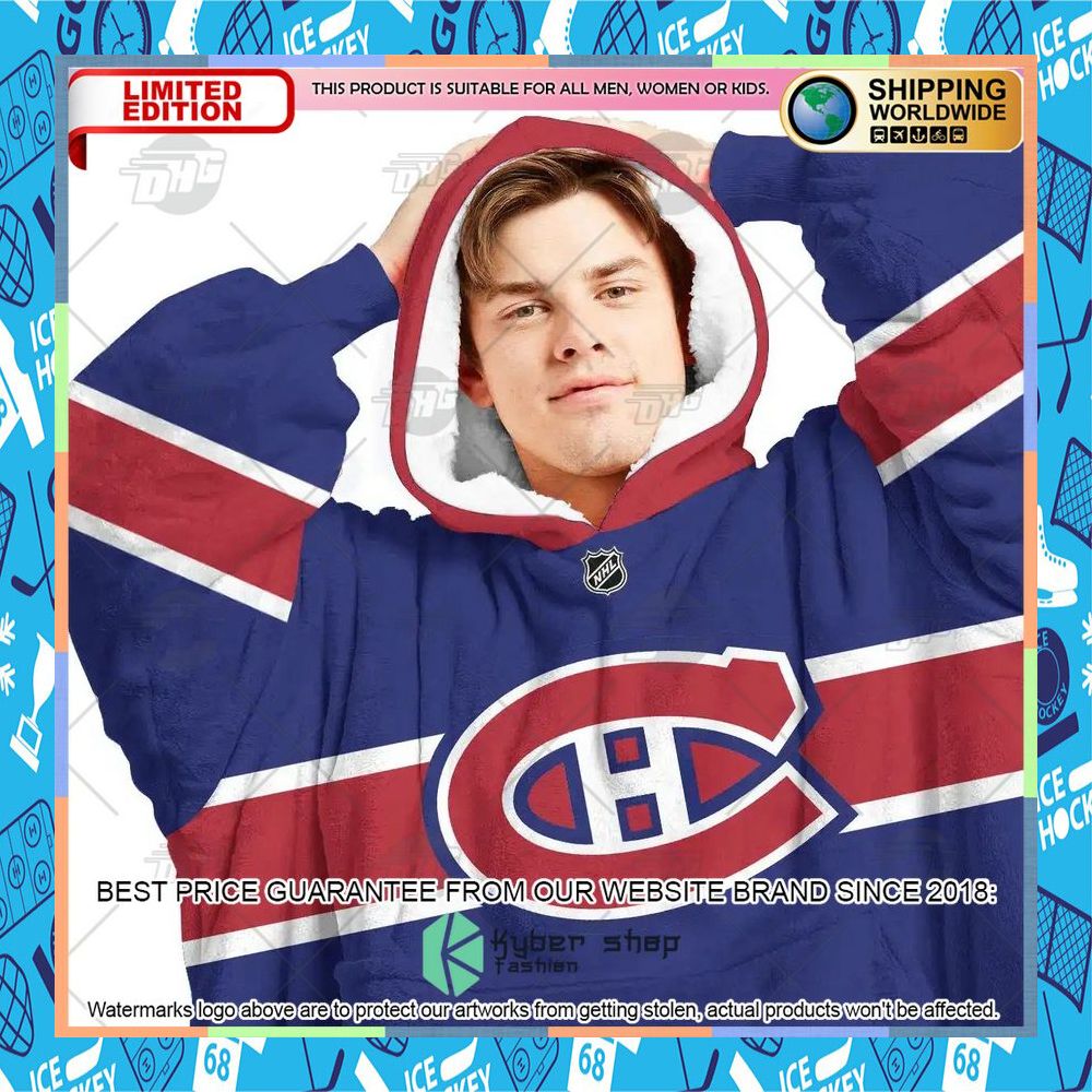 NHL Montreal Canadiens blue CUSTOM Oodie Blanket Hoodie 12 NHL Montreal Canadiens blue CUSTOM Oodie Blanket Hoodie word2