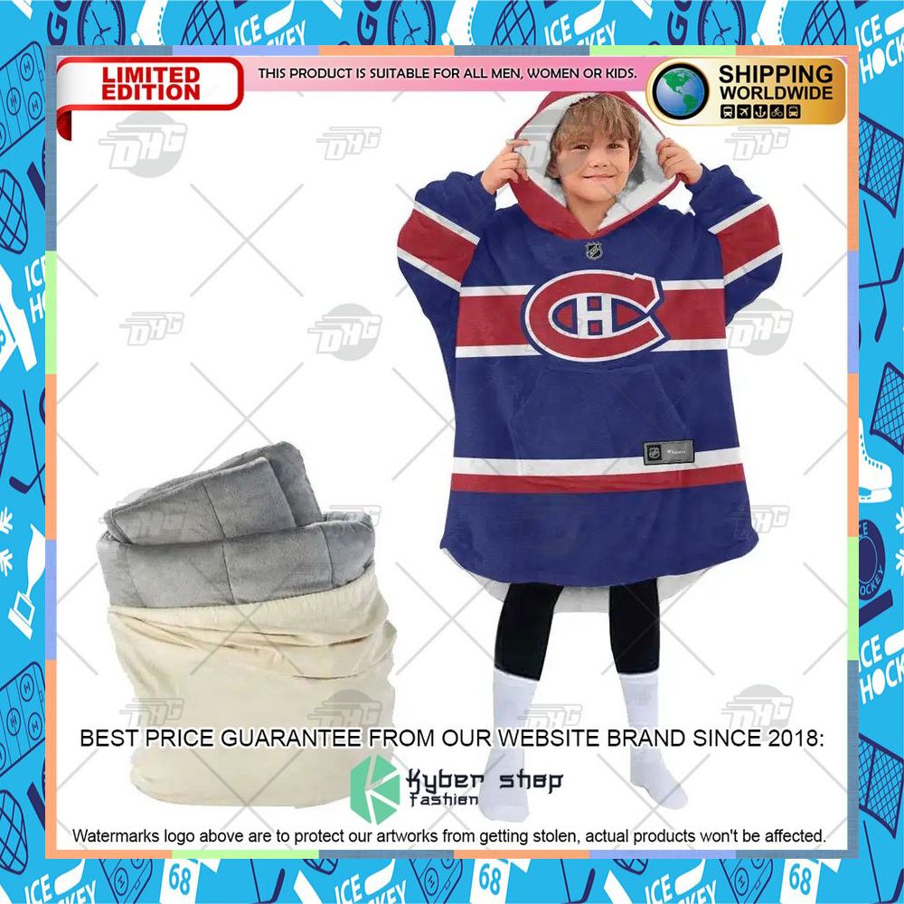 NHL Montreal Canadiens blue CUSTOM Oodie Blanket Hoodie 13 NHL Montreal Canadiens blue CUSTOM Oodie Blanket Hoodie word2