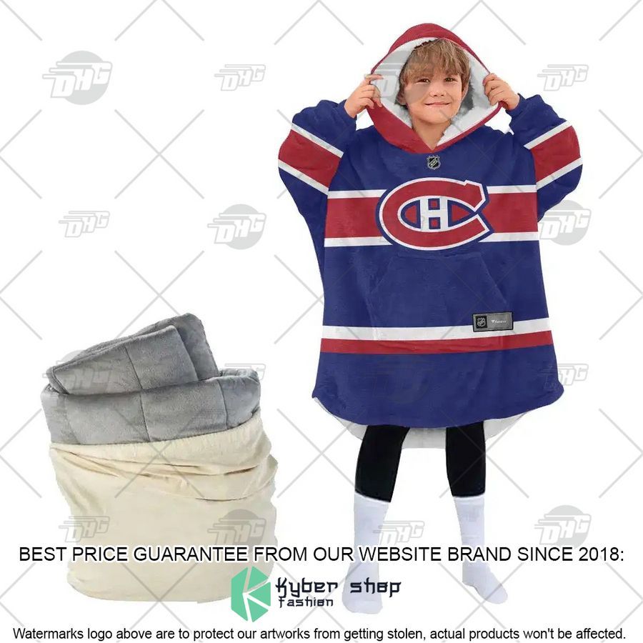 NHL Montreal Canadiens blue CUSTOM Oodie Blanket Hoodie 6 NHL Montreal Canadiens blue CUSTOM Oodie Blanket Hoodie word2