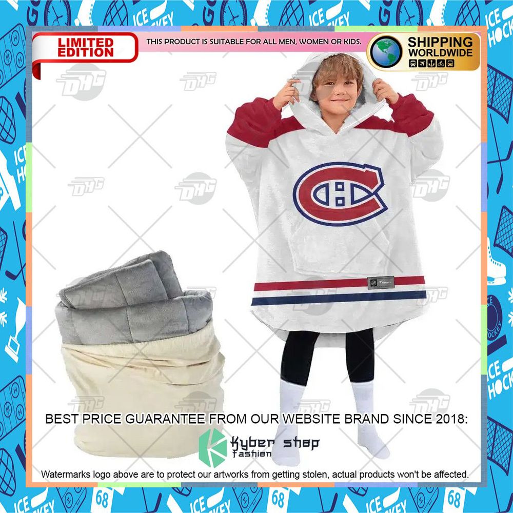 NHL Montreal Canadiens white CUSTOM Oodie Blanket Hoodie 9 NHL Montreal Canadiens white CUSTOM Oodie Blanket Hoodie word1