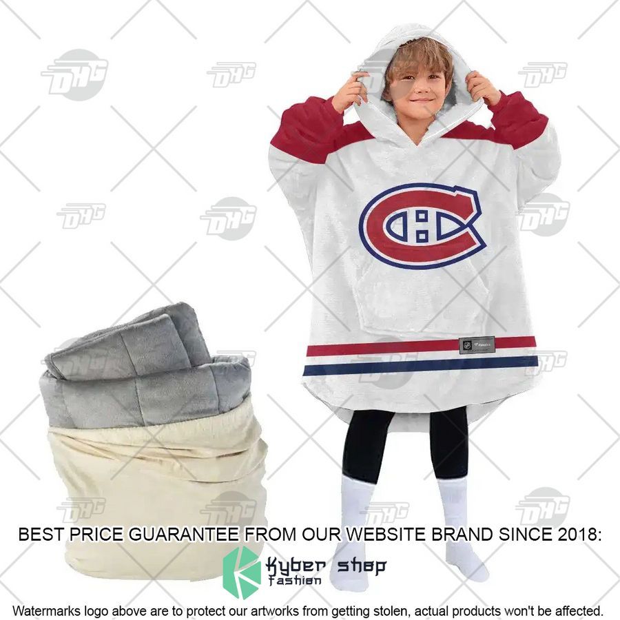 NHL Montreal Canadiens white CUSTOM Oodie Blanket Hoodie 6 NHL Montreal Canadiens white CUSTOM Oodie Blanket Hoodie word1