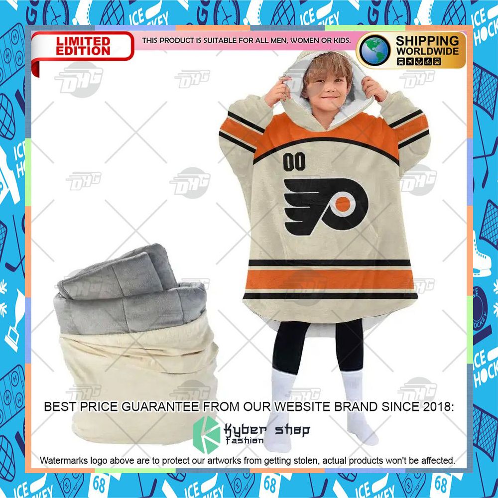 NHL Philadelphia Flyers logo CUSTOM Oodie Blanket Hoodie 9 NHL Philadelphia Flyers logo CUSTOM Oodie Blanket Hoodie word2