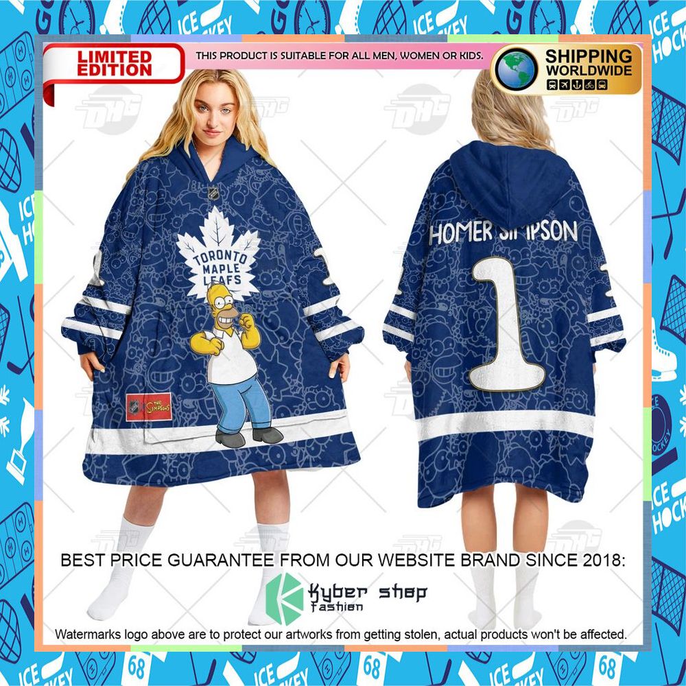 NHL Toronto Maple Leafs The Simpsons CUSTOM Oodie Blanket Hoodie 9 NHL Toronto Maple Leafs The Simpsons CUSTOM Oodie Blanket Hoodie word2