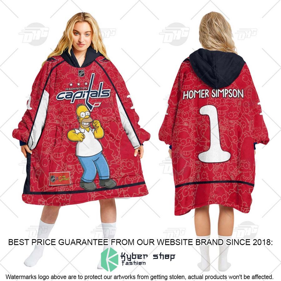 NHL Washington Capitals The Simpsons CUSTOM Oodie Blanket Hoodie 3 NHL Washington Capitals The Simpsons CUSTOM Oodie Blanket Hoodie word3