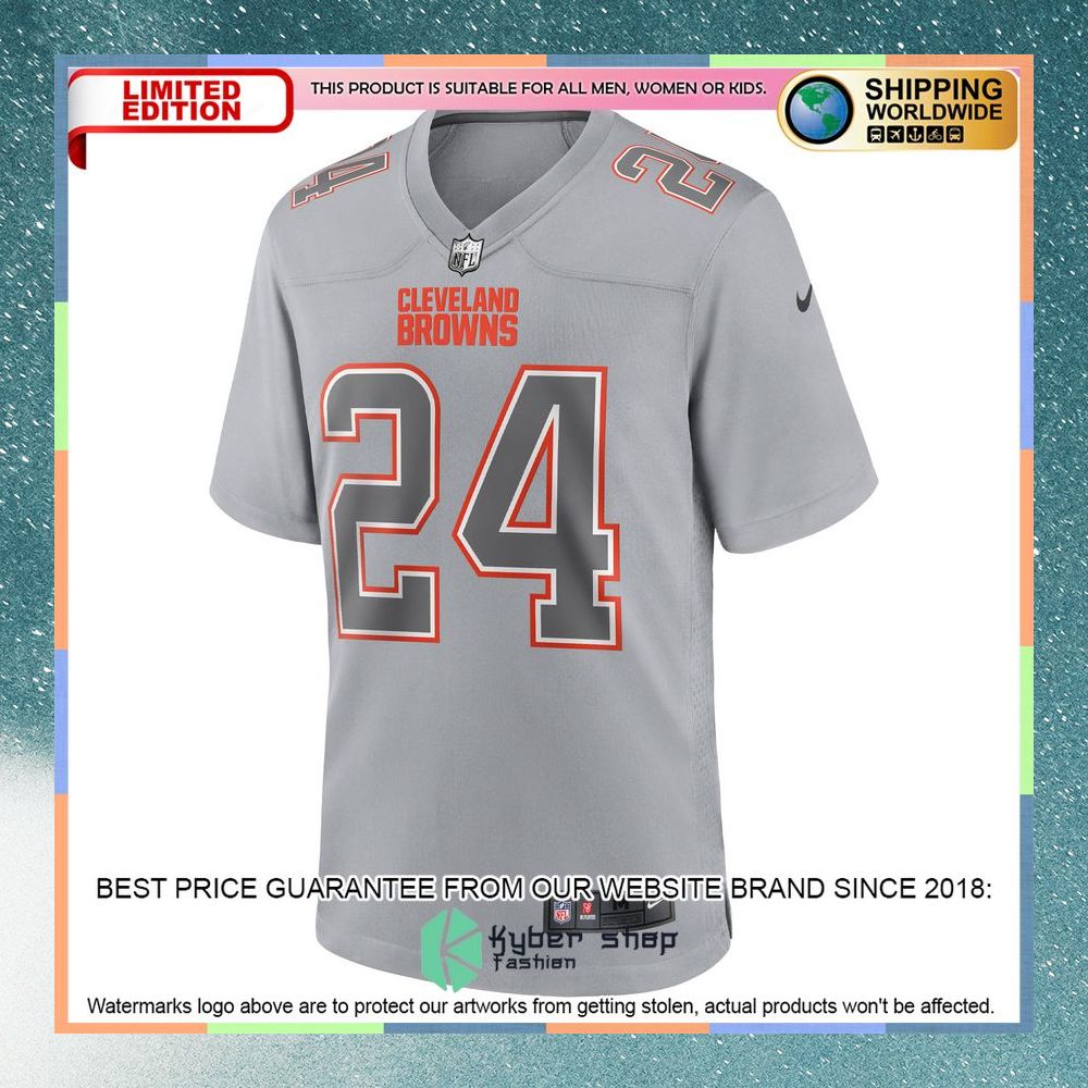 Nick Chubb Cleveland Browns Atmosphere Fashion Gray Football Jersey 6 Nick Chubb Cleveland Browns Atmosphere Fashion Gray Football Jersey word3