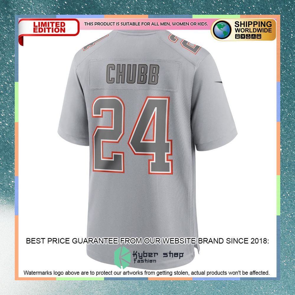 Nick Chubb Cleveland Browns Atmosphere Fashion Gray Football Jersey 7 Nick Chubb Cleveland Browns Atmosphere Fashion Gray Football Jersey word3