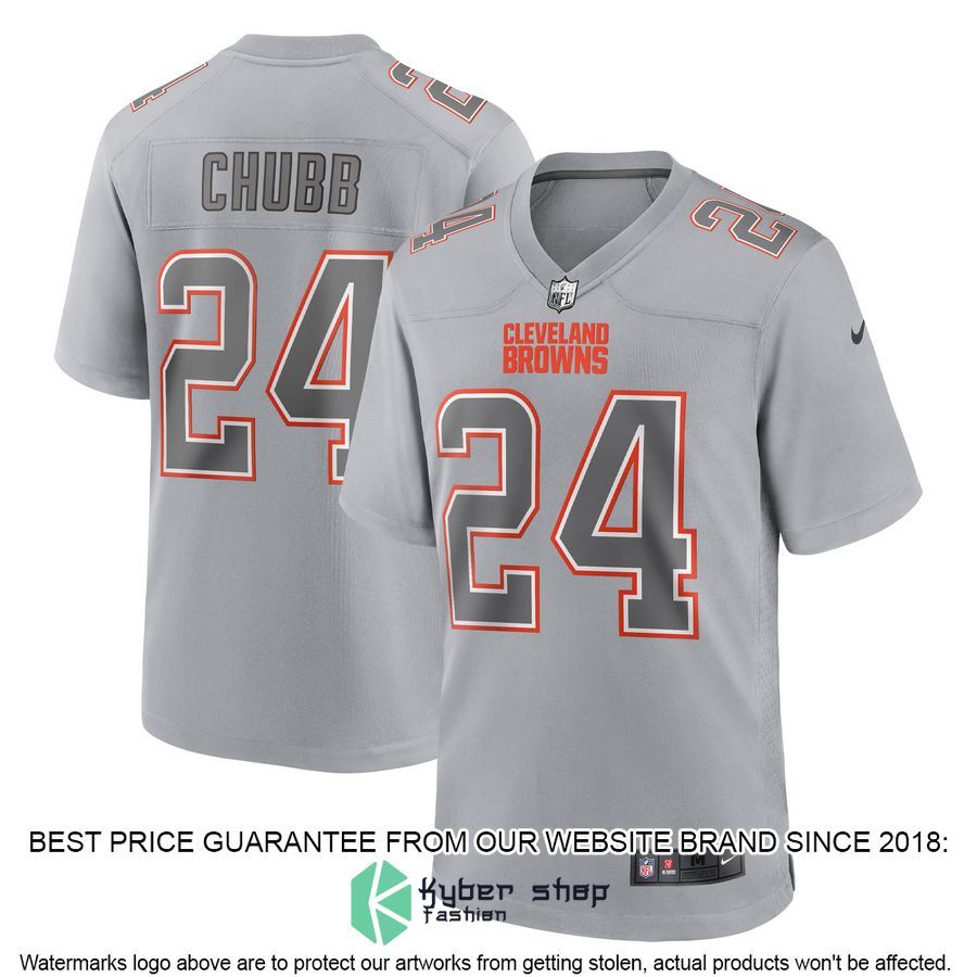 Nick Chubb Cleveland Browns Atmosphere Fashion Gray Football Jersey 4 Nick Chubb Cleveland Browns Atmosphere Fashion Gray Football Jersey word3
