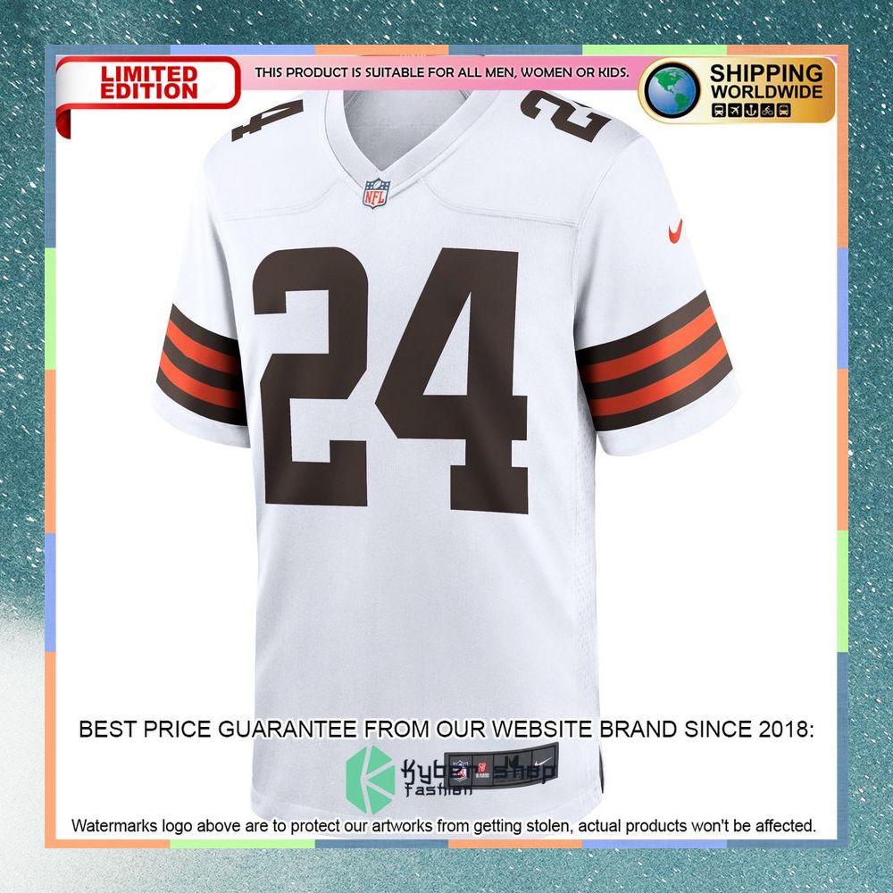 Nick Chubb Cleveland Browns White Football Jersey 6 Nick Chubb Cleveland Browns White Football Jersey word2
