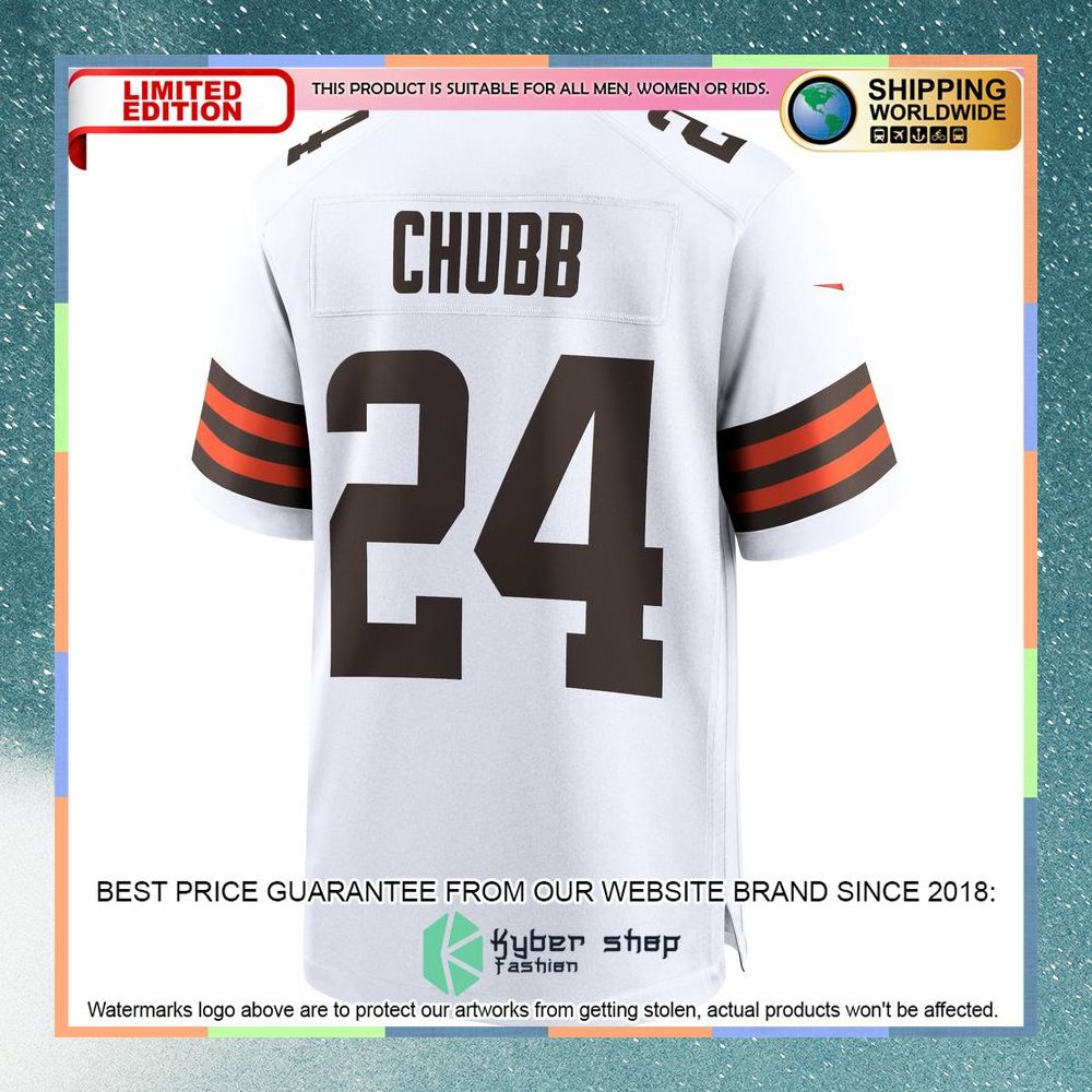Nick Chubb Cleveland Browns White Football Jersey 7 Nick Chubb Cleveland Browns White Football Jersey word2