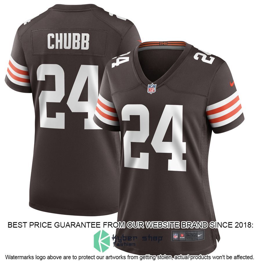 Nick Chubb Cleveland Browns Women's Brown Football Jersey