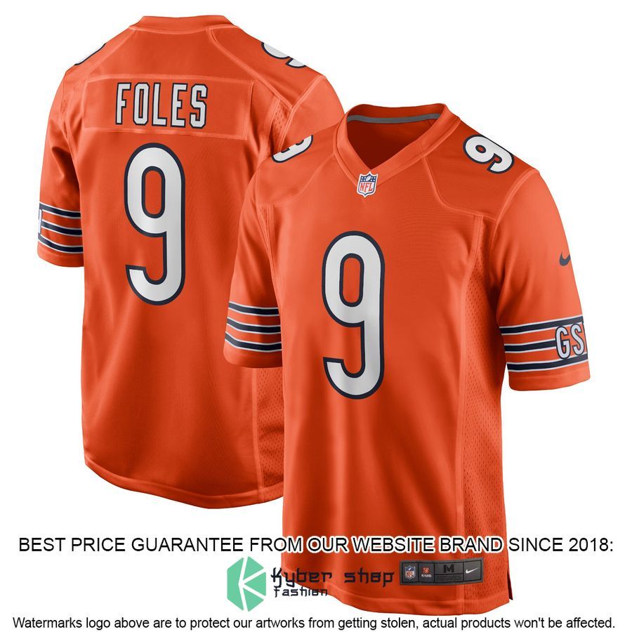 Nick Foles Chicago Bears Orange Football Jersey