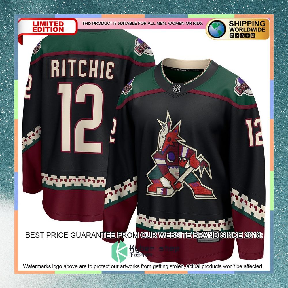 Nick Ritchie Arizona Coyotes Black Hockey Jersey 5 Nick Ritchie Arizona Coyotes Black Hockey Jersey word3