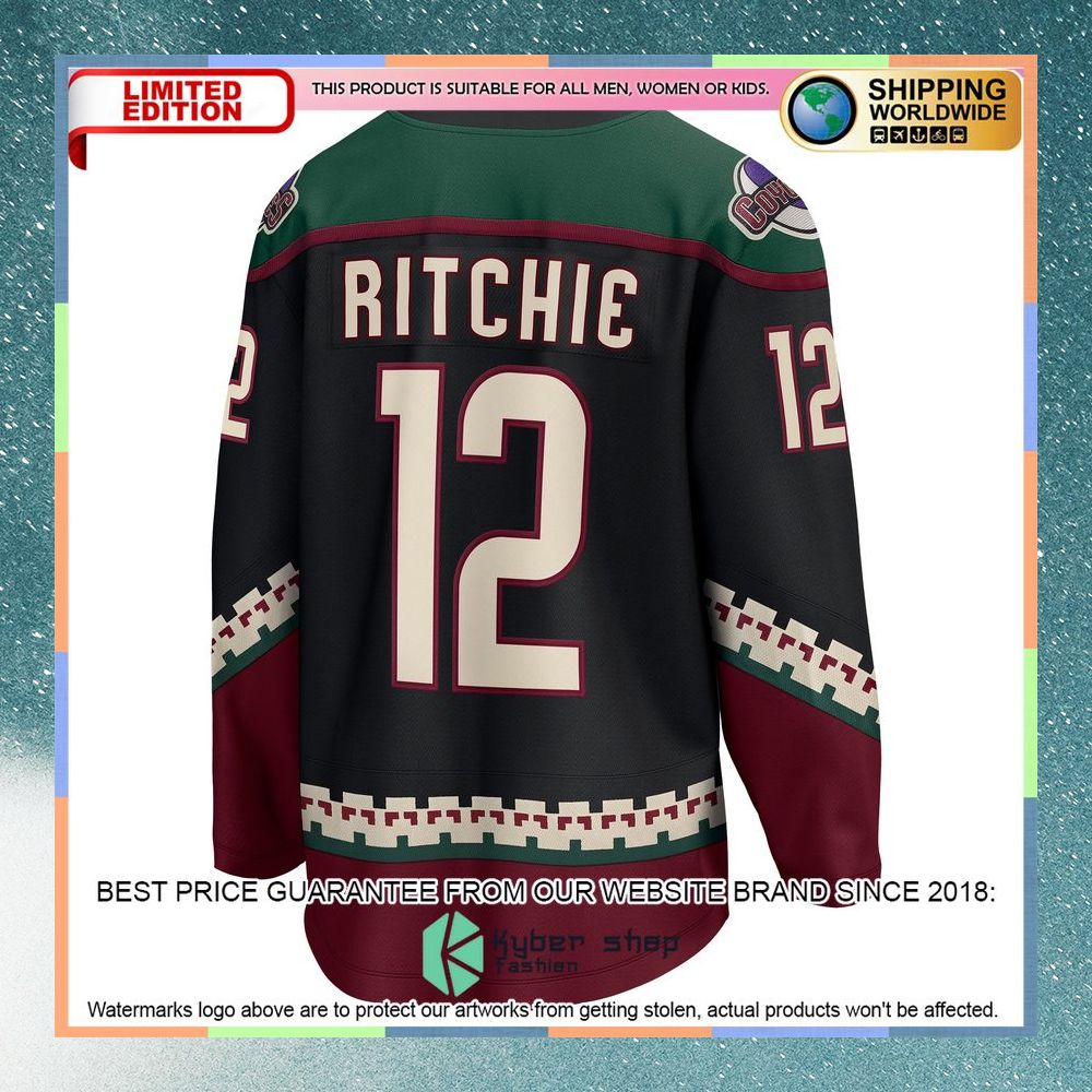 Nick Ritchie Arizona Coyotes Black Hockey Jersey 7 Nick Ritchie Arizona Coyotes Black Hockey Jersey word3