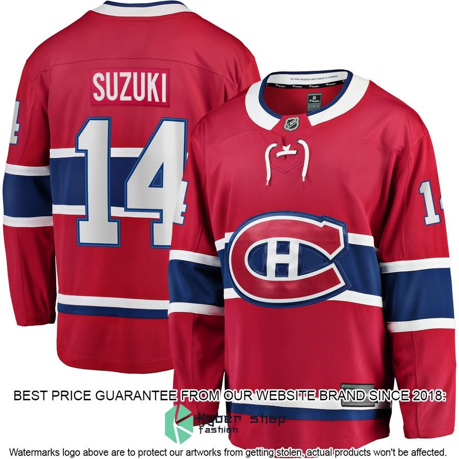 Nick Suzuki Montreal Canadiens Home Premier Red Hockey Jersey