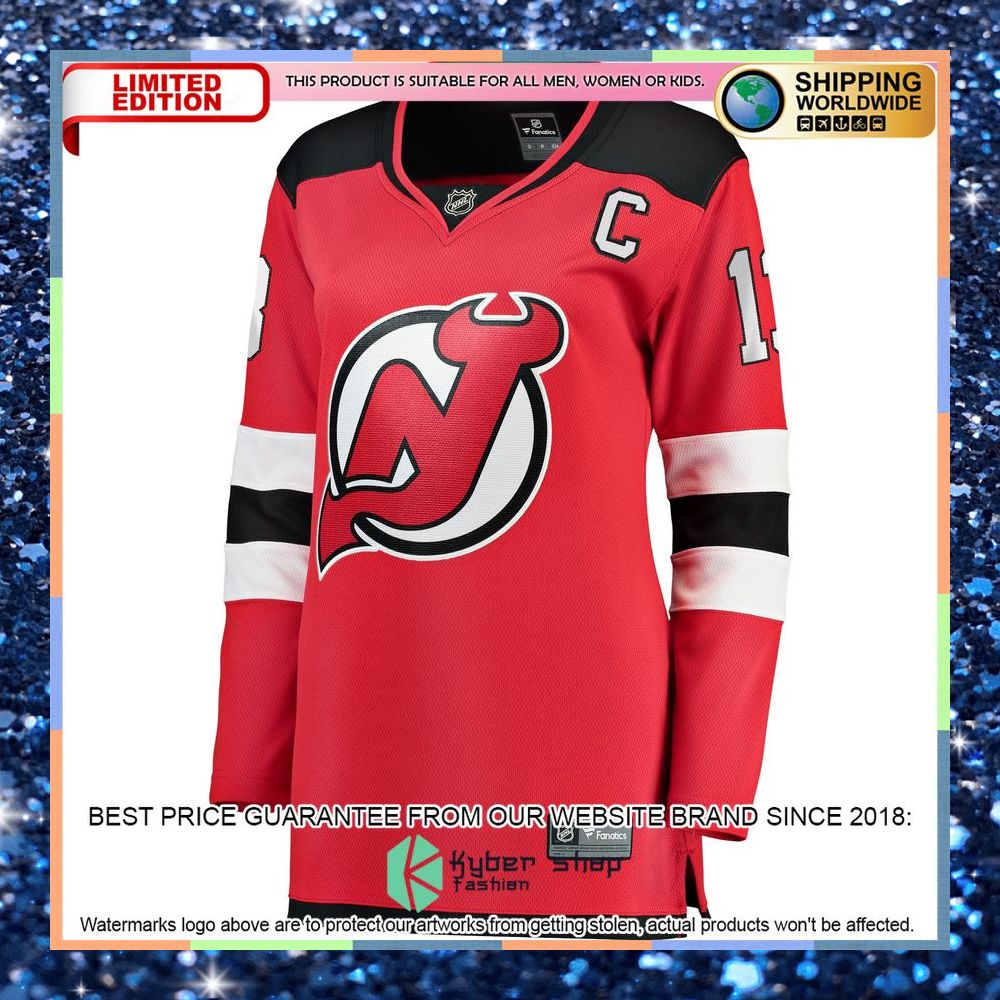 Nico Hischier New Jersey Devils Women's Home Premier Red Hockey Jersey 7 Nico Hischier New Jersey Devils Women's Home Premier Red Hockey Jersey word1