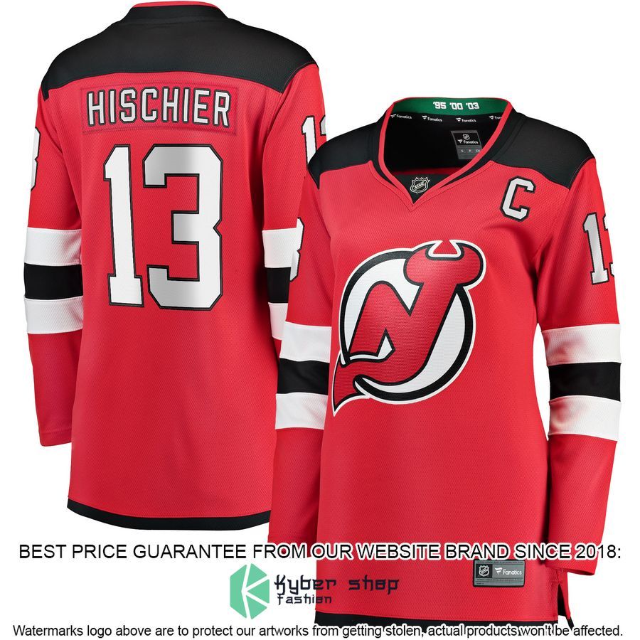 Nico Hischier New Jersey Devils Women's Home Premier Red Hockey Jersey 4 Nico Hischier New Jersey Devils Women's Home Premier Red Hockey Jersey word1