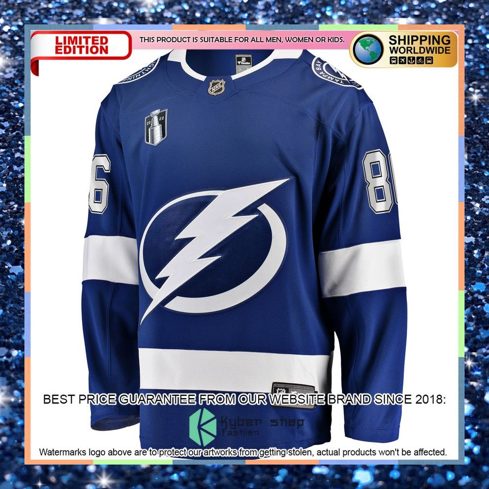 Nikita Kucherov Tampa Bay Lightning Home 2022 Stanley Cup Final Blue Hockey Jersey 6 Nikita Kucherov Tampa Bay Lightning Home 2022 Stanley Cup Final Blue Hockey Jersey word3