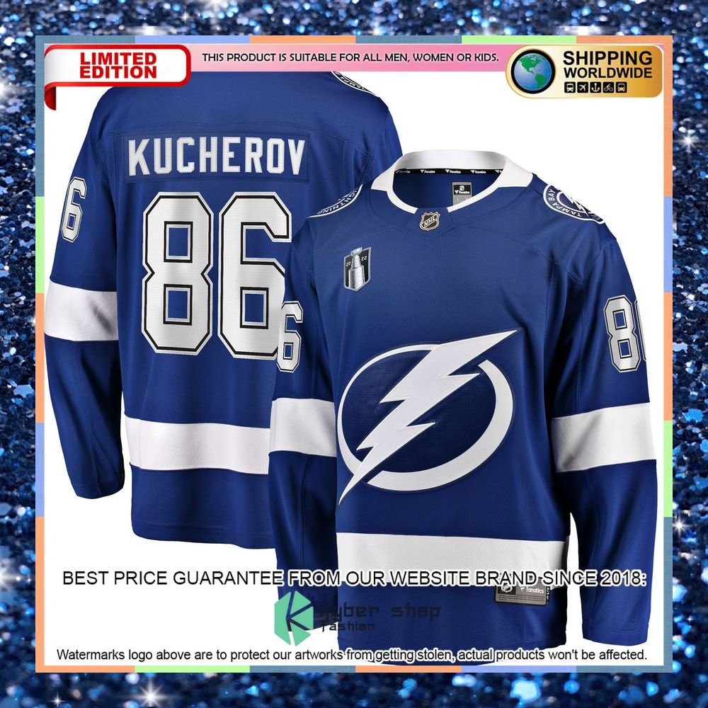 Nikita Kucherov Tampa Bay Lightning Home 2022 Stanley Cup Final Blue Hockey Jersey 8 Nikita Kucherov Tampa Bay Lightning Home 2022 Stanley Cup Final Blue Hockey Jersey word3