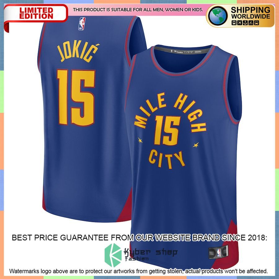 Nikola Jokic Denver Nuggets 2022-23 Player Blue Basketball Jersey